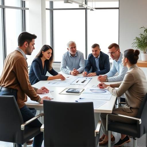 Das Team der RedeKunst Akademie sitzt an einem Tisch und plant neue Kurse und Trainingsangebote.